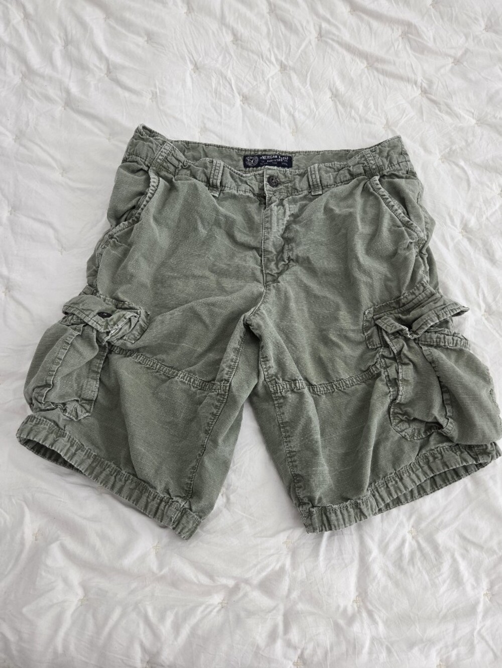 American Eagle Outfitters Men's Sage Green Cargo Shorts
